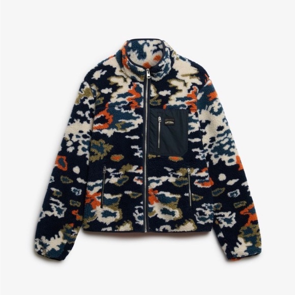 SuperDry: Printed Zip Through Fleece in Lichen Print - Brand New with Tags - Picture 5 of 8